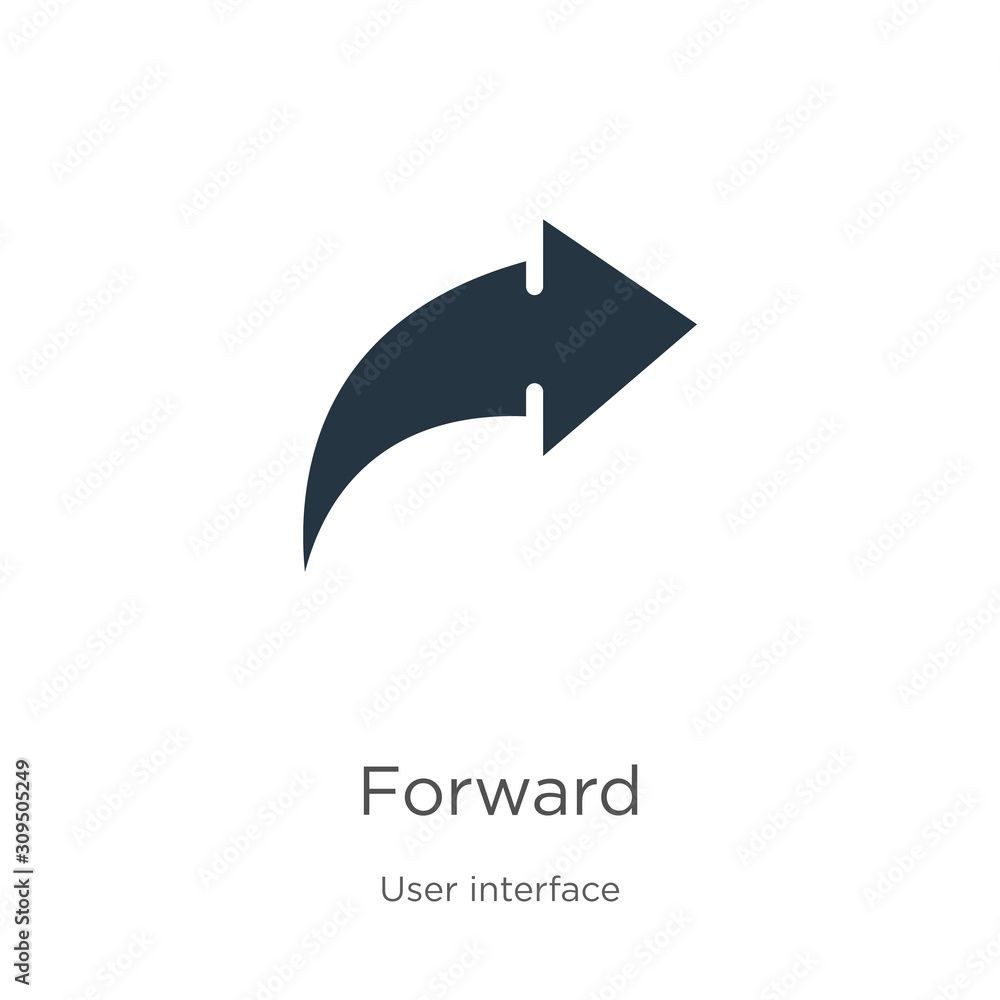Poster forward icon vector. trendy flat forward icon from user interface collection isolated on white backg