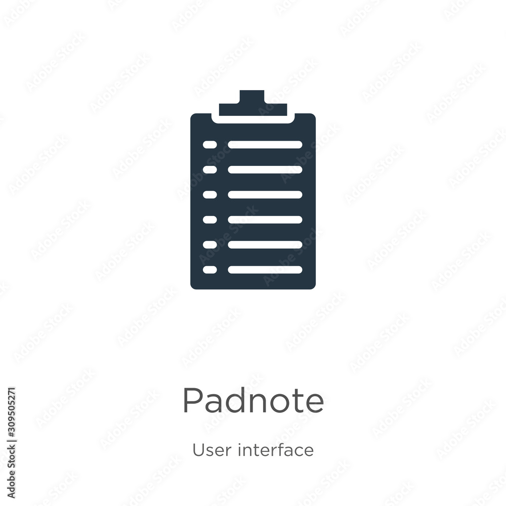 Poster padnote icon vector. trendy flat padnote icon from user interface collection isolated on white backg