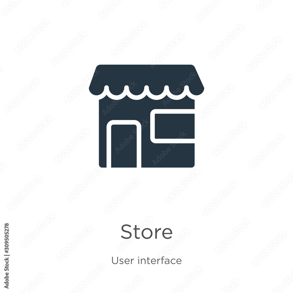 Poster store icon vector. trendy flat store icon from user interface collection isolated on white backgroun