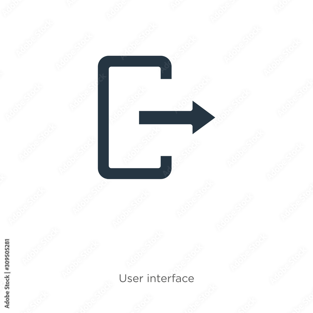 Poster logout icon vector. trendy flat logout icon from user interface collection isolated on white backgro