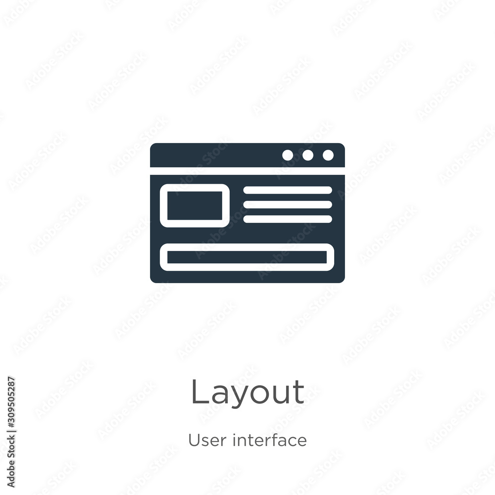 Poster layout icon vector. trendy flat layout icon from user interface collection isolated on white backgro