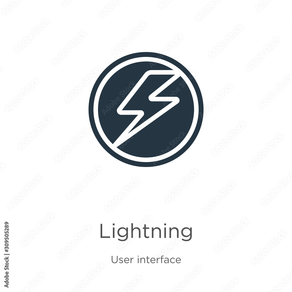 Poster lightning icon vector. trendy flat lightning icon from user interface collection isolated on white b