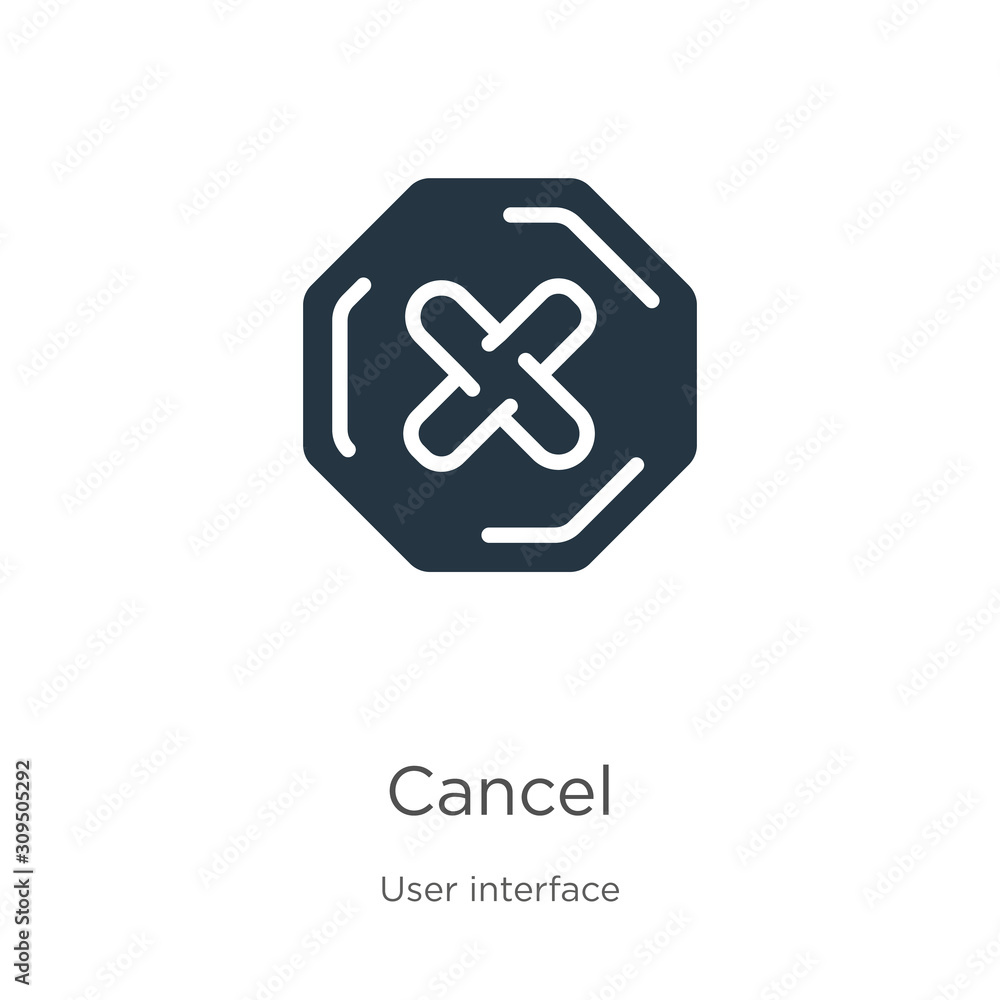 Poster cancel icon vector. trendy flat cancel icon from user interface collection isolated on white backgro