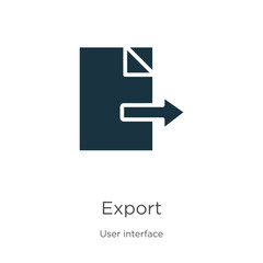 Export icon vector. Trendy flat export icon from user interface collection isolated on white background. Vector illustration can be used for web and mobile graphic design, logo, eps10