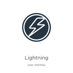 Lightning icon vector. Trendy flat lightning icon from user interface collection isolated on white background. Vector illustration can be used for web and mobile graphic design, logo, eps10