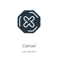 Obraz premium Cancel icon vector. Trendy flat cancel icon from user interface collection isolated on white background. Vector illustration can be used for web and mobile graphic design, logo, eps10