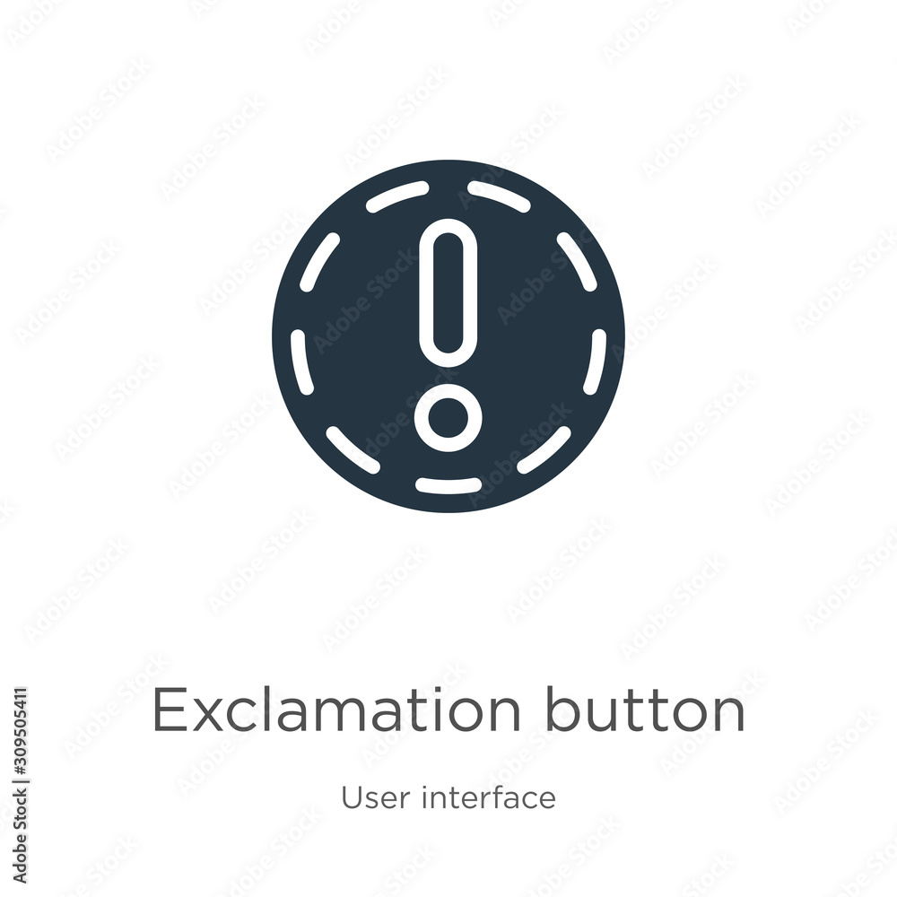 Poster exclamation button icon vector. trendy flat exclamation button icon from user interface collection i
