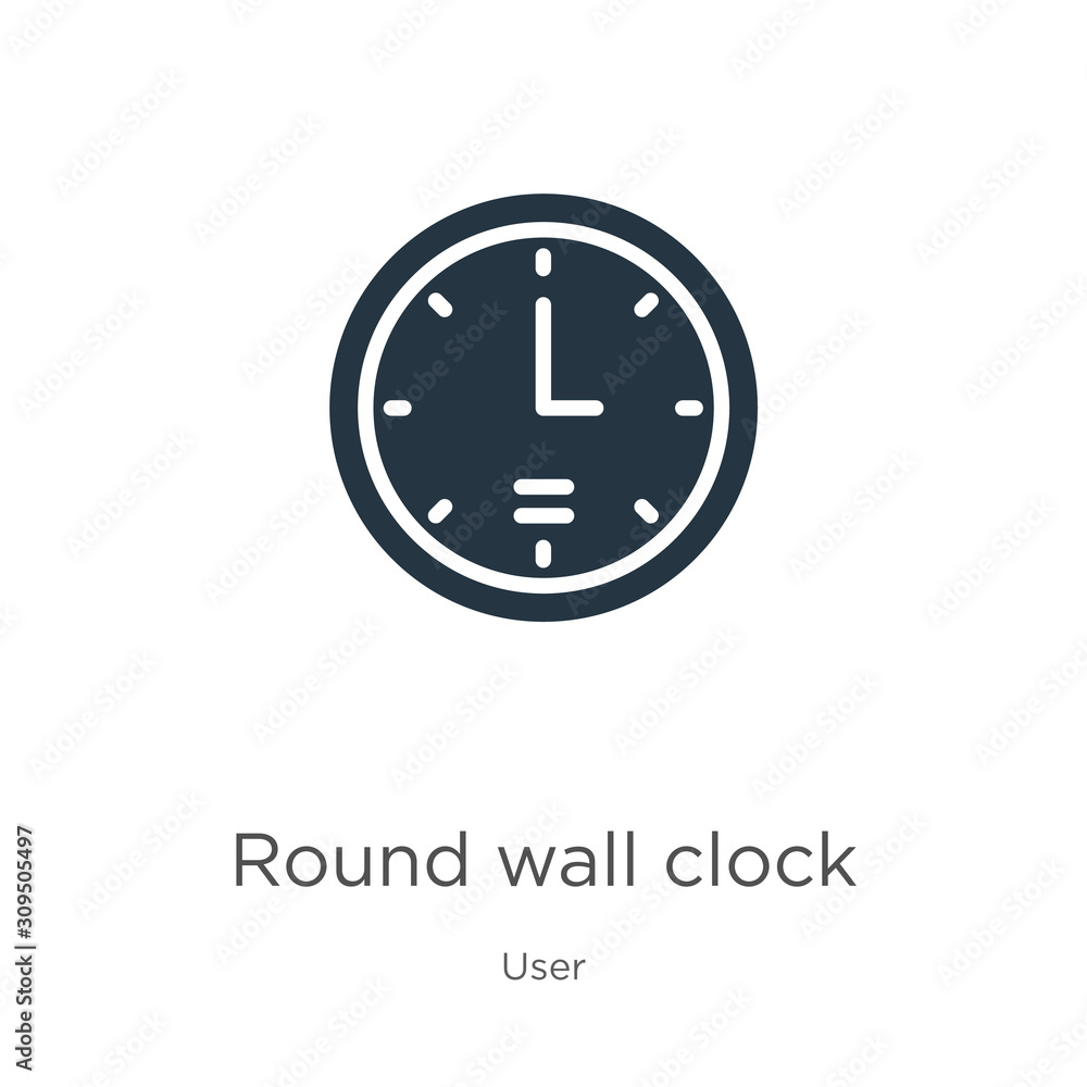 Poster round wall clock icon vector. trendy flat round wall clock icon from user collection isolated on whi