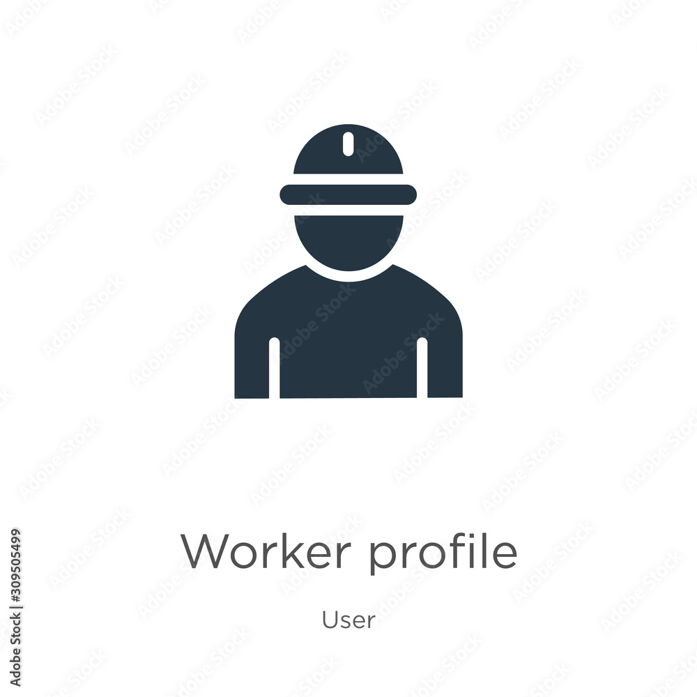 Poster worker profile icon vector. trendy flat worker profile icon from user collection isolated on white b