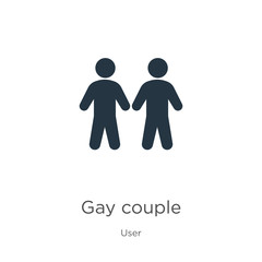 Gay couple icon vector. Trendy flat gay couple icon from user collection isolated on white background. Vector illustration can be used for web and mobile graphic design, logo, eps10