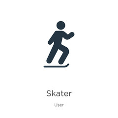 Skater icon vector. Trendy flat skater icon from user collection isolated on white background. Vector illustration can be used for web and mobile graphic design, logo, eps10