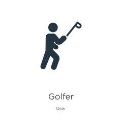Golfer icon vector. Trendy flat golfer icon from user collection isolated on white background. Vector illustration can be used for web and mobile graphic design, logo, eps10