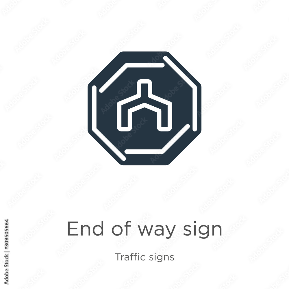 Poster end of way sign icon vector. trendy flat end of way sign icon from traffic signs collection isolated