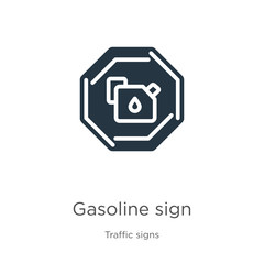Gasoline sign icon vector. Trendy flat gasoline sign icon from traffic signs collection isolated on white background. Vector illustration can be used for web and mobile graphic design, logo, eps10