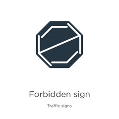 Forbidden sign icon vector. Trendy flat forbidden sign icon from traffic signs collection isolated on white background. Vector illustration can be used for web and mobile graphic design, logo, eps10
