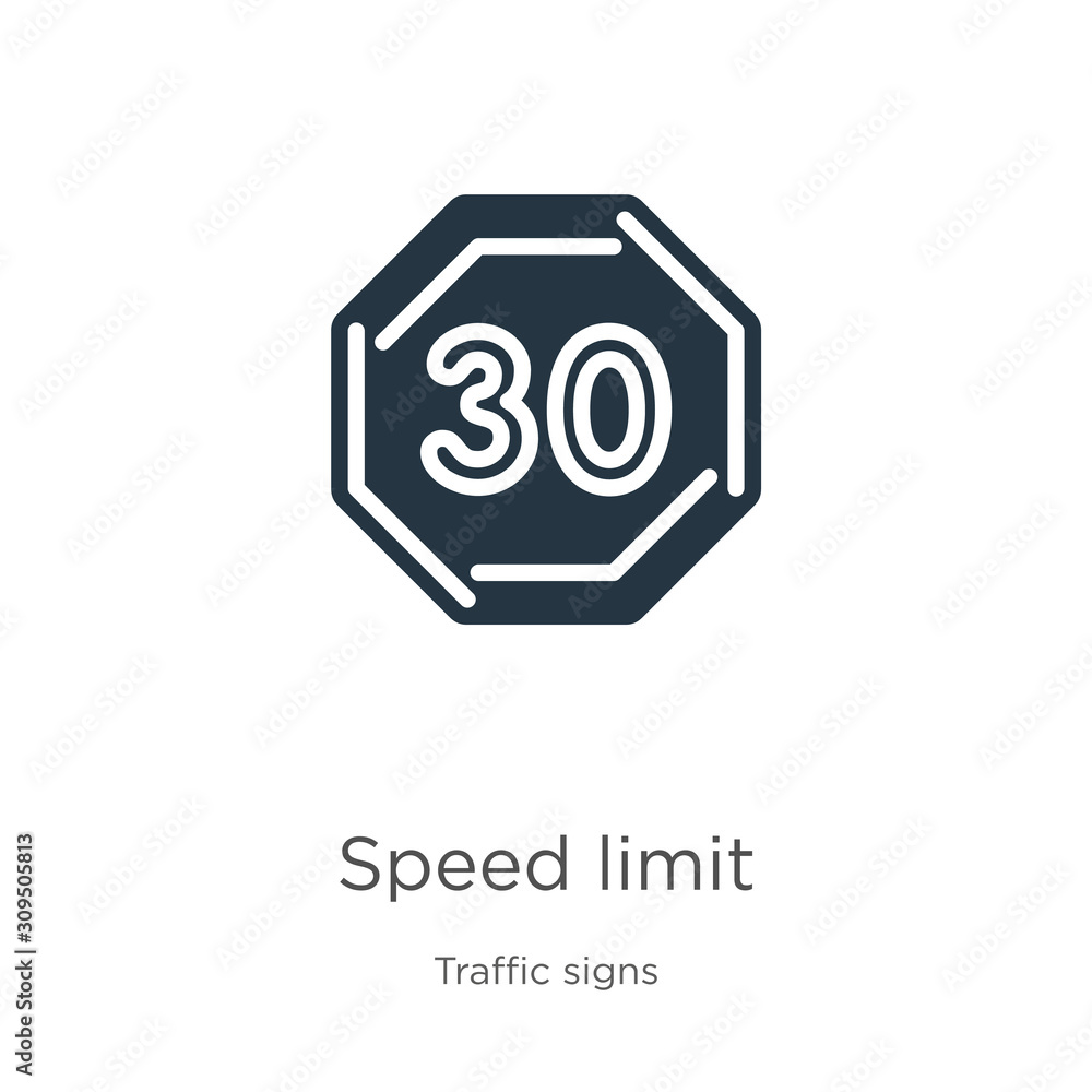 Aufkleber speed limit icon vector. trendy flat speed limit icon from traffic signs collection isolated on whit