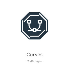 Curves icon vector. Trendy flat curves icon from traffic signs collection isolated on white background. Vector illustration can be used for web and mobile graphic design, logo, eps10