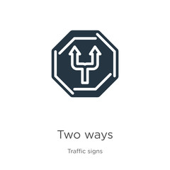 Two ways icon vector. Trendy flat two ways icon from traffic signs collection isolated on white background. Vector illustration can be used for web and mobile graphic design, logo, eps10