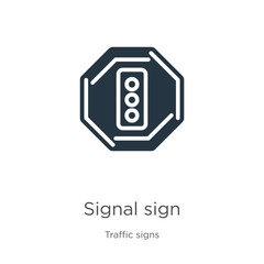 Signal sign icon vector. Trendy flat signal sign icon from traffic signs collection isolated on white background. Vector illustration can be used for web and mobile graphic design, logo, eps10