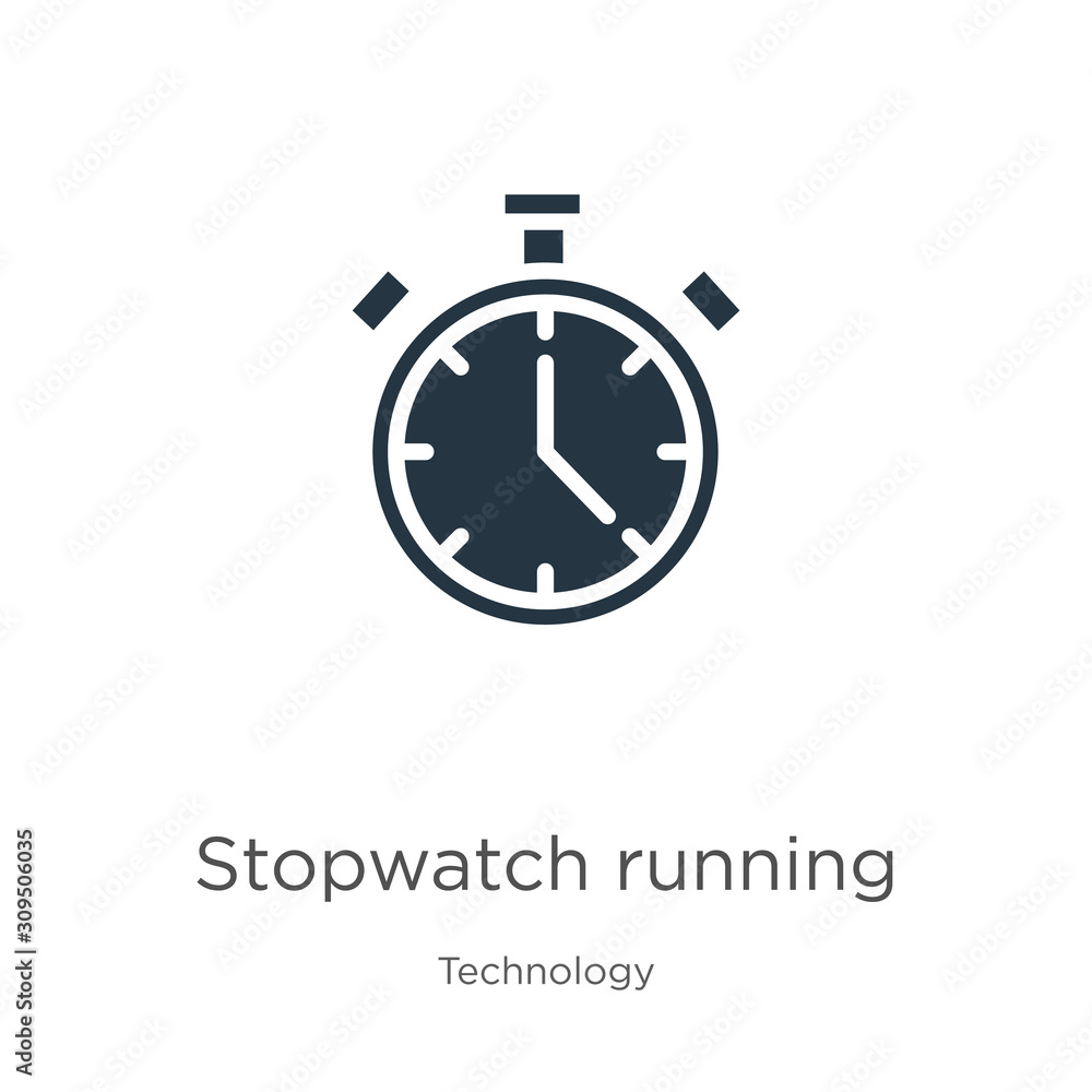 Poster stopwatch running icon vector. trendy flat stopwatch running icon from technology collection isolate