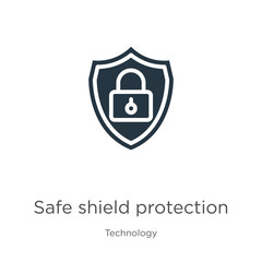 Safe shield protection icon vector. Trendy flat safe shield protection icon from technology collection isolated on white background. Vector illustration can be used for web and mobile graphic design,