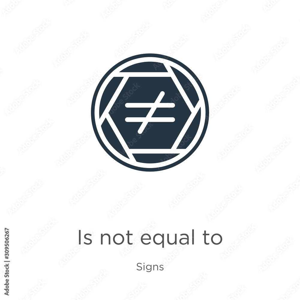 Poster is not equal to symbol icon vector. trendy flat is not equal to symbol icon from signs collection is