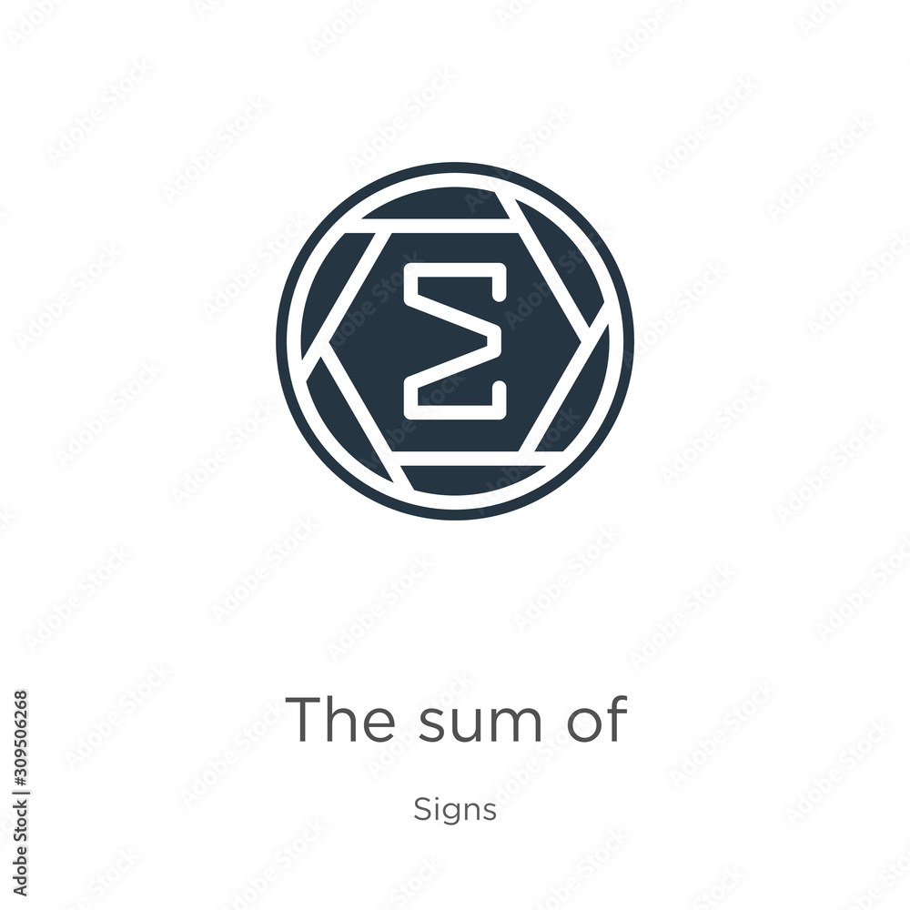 Poster the sum of symbol icon vector. trendy flat the sum of symbol icon from signs collection isolated on 