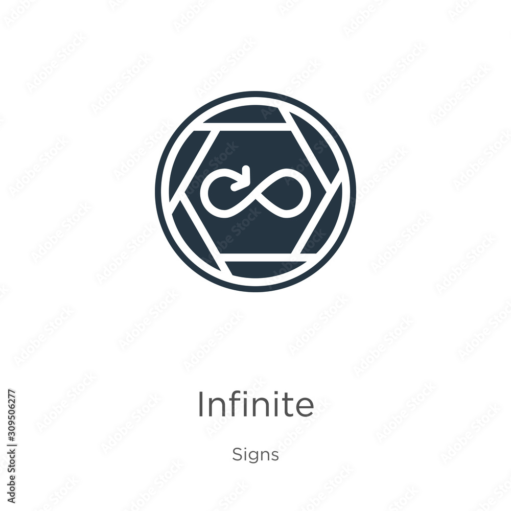 Poster infinite symbol icon vector. trendy flat infinite symbol icon from signs collection isolated on whit