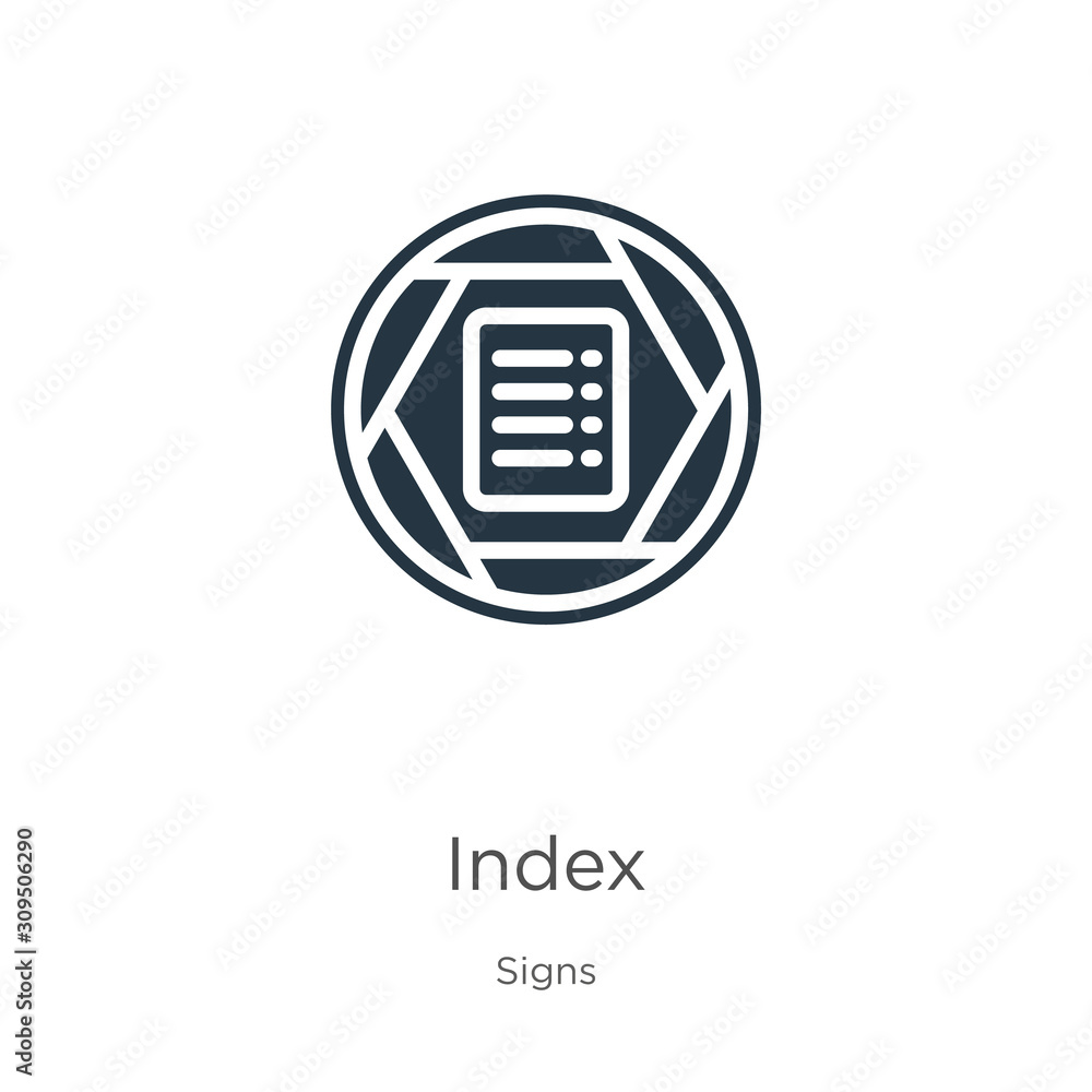 Poster index icon vector. trendy flat index icon from signs collection isolated on white background. vector