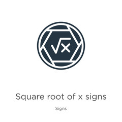 Square root of x signs icon vector. Trendy flat square root of x signs icon from signs collection isolated on white background. Vector illustration can be used for web and mobile graphic design, logo,