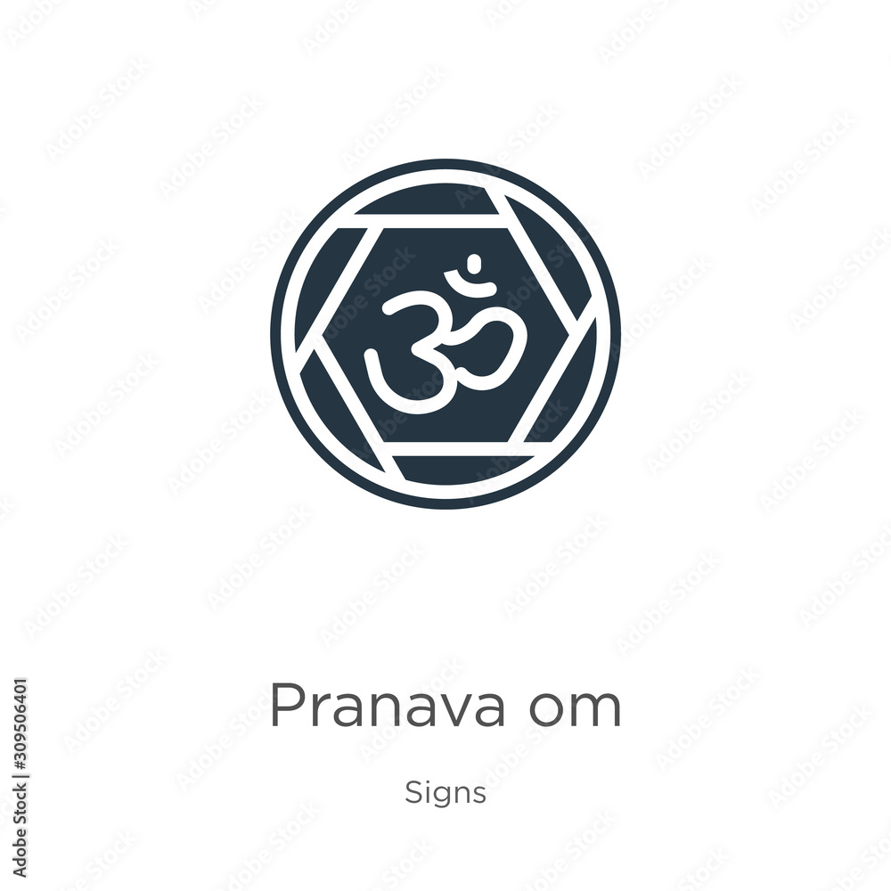 Poster pranava om icon vector. trendy flat pranava om icon from signs collection isolated on white backgrou