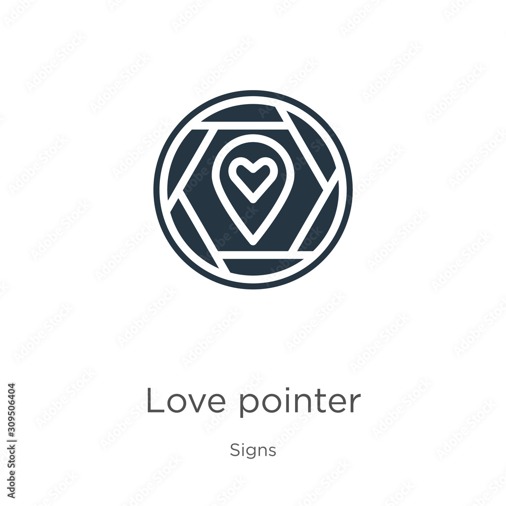 Poster love pointer icon vector. trendy flat love pointer icon from signs collection isolated on white back