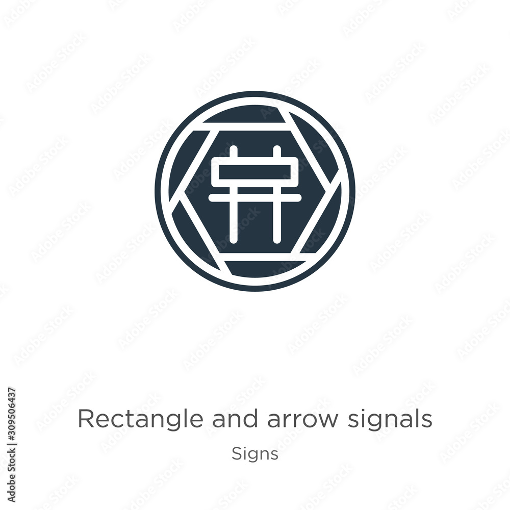 Poster rectangle and arrow signals icon vector. trendy flat rectangle and arrow signals icon from signs col