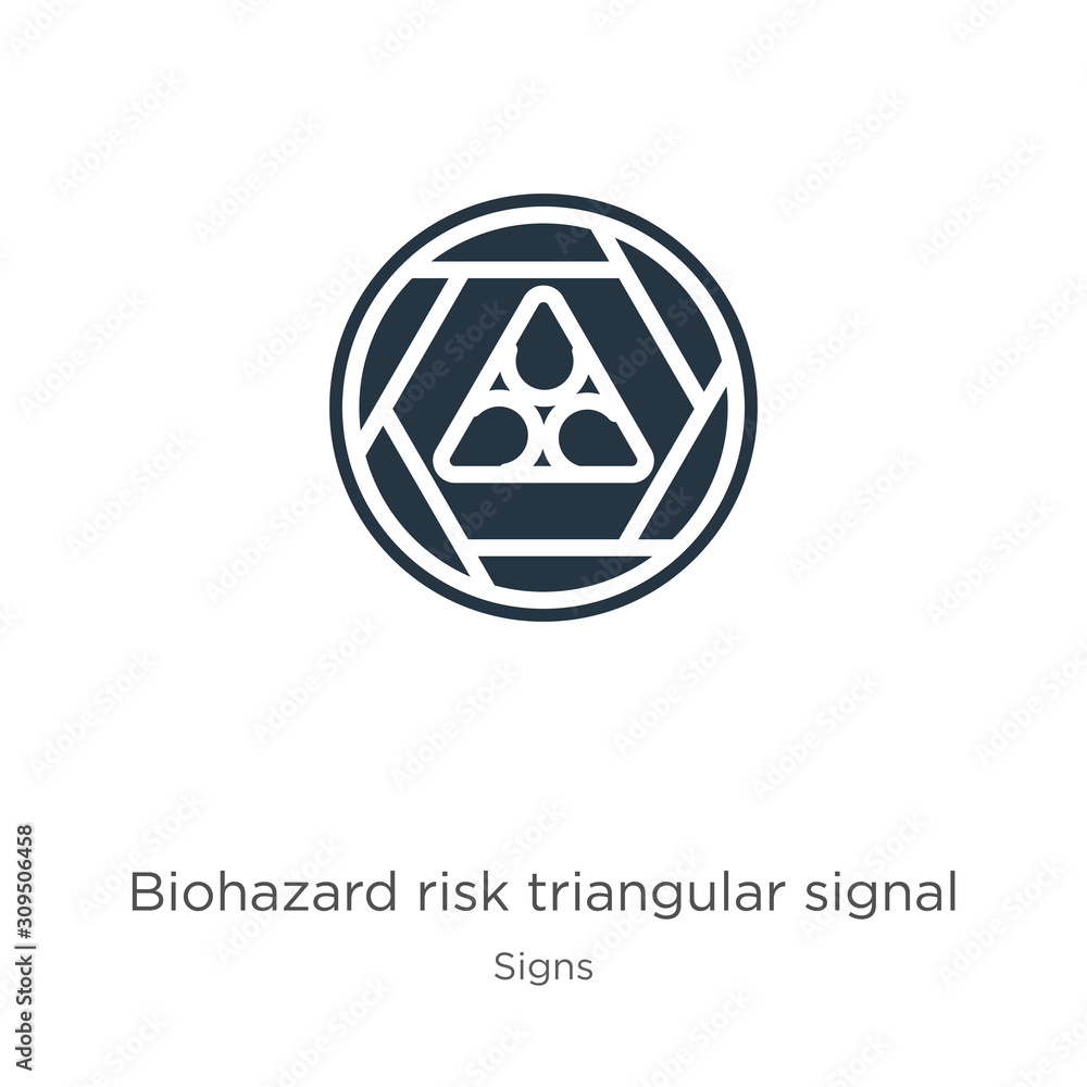 Poster biohazard risk triangular signal icon vector. trendy flat biohazard risk triangular signal icon from