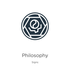 Philosophy icon vector. Trendy flat philosophy icon from signs collection isolated on white background. Vector illustration can be used for web and mobile graphic design, logo, eps10