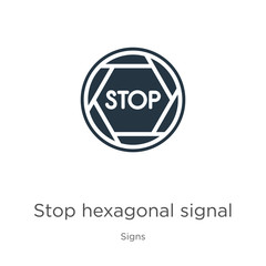 Stop hexagonal signal icon vector. Trendy flat stop hexagonal signal icon from signs collection isolated on white background. Vector illustration can be used for web and mobile graphic design, logo,