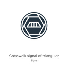 Crosswalk signal of triangular icon vector. Trendy flat crosswalk signal of triangular icon from signs collection isolated on white background. Vector illustration can be used for web and mobile
