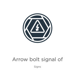 Arrow bolt signal of electrical shock risk in triangular icon vector. Trendy flat arrow bolt signal of electrical shock risk in triangular icon from signs collection isolated on white background.
