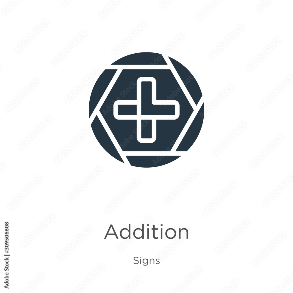 Poster addition icon vector. trendy flat addition icon from signs collection isolated on white background. 