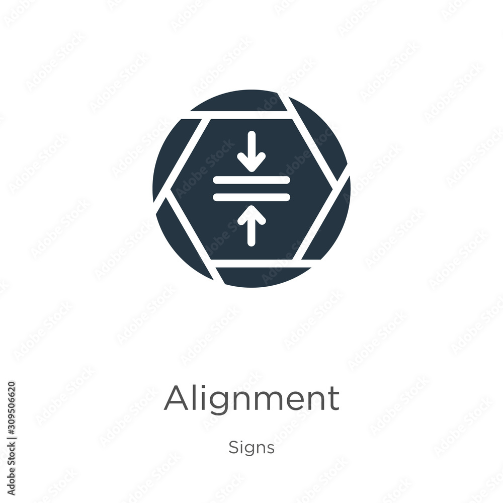 Poster alignment icon vector. trendy flat alignment icon from signs collection isolated on white background