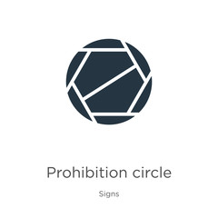 Prohibition circle icon vector. Trendy flat prohibition circle icon from signs collection isolated on white background. Vector illustration can be used for web and mobile graphic design, logo, eps10