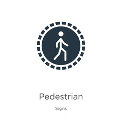 Pedestrian icon vector. Trendy flat pedestrian icon from signs collection isolated on white background. Vector illustration can be used for web and mobile graphic design, logo, eps10