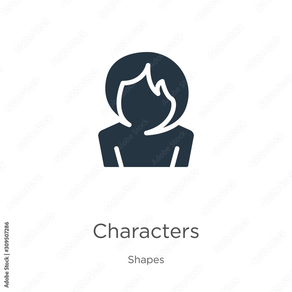 Poster characters icon vector. trendy flat characters icon from shapes collection isolated on white backgro
