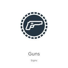 Guns icon vector. Trendy flat guns icon from signs collection isolated on white background. Vector illustration can be used for web and mobile graphic design, logo, eps10