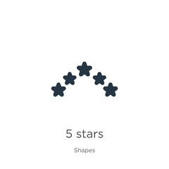 5 stars icon vector. Trendy flat 5 stars icon from shapes collection isolated on white background. Vector illustration can be used for web and mobile graphic design, logo, eps10