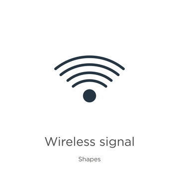 Wireless signal icon vector. Trendy flat wireless signal icon from shapes collection isolated on white background. Vector illustration can be used for web and mobile graphic design, logo, eps10