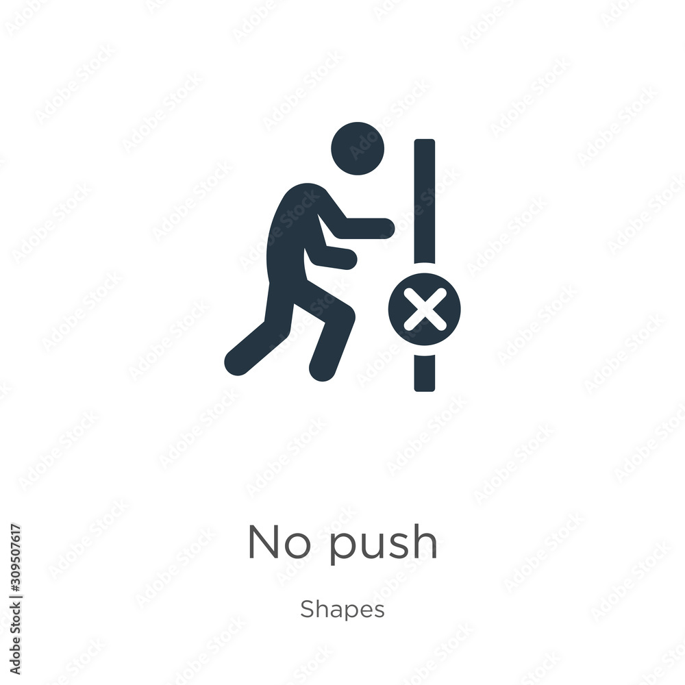 Poster no push icon vector. trendy flat no push icon from shapes collection isolated on white background. v