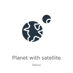 Planet with satellite icon vector. Trendy flat planet with satellite icon from nature collection isolated on white background. Vector illustration can be used for web and mobile graphic design, logo,