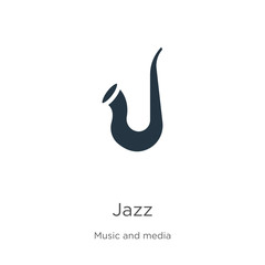 Obraz premium Jazz icon vector. Trendy flat jazz icon from music collection isolated on white background. Vector illustration can be used for web and mobile graphic design, logo, eps10