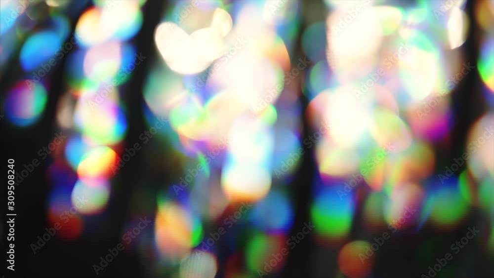 Poster colorful geometrical futuristic psychedelic iridescent bokeh background. surrealistic effect. loop f